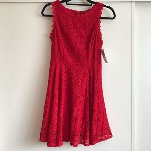 lace fit and flare dress